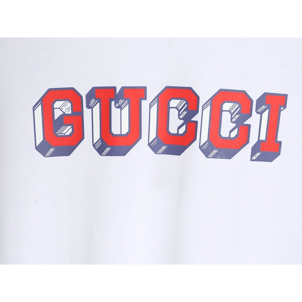 Reps Gucci 24SS three-dimensional lettering short-sleeved T-shirt,All order with free shipping Reps Gucci