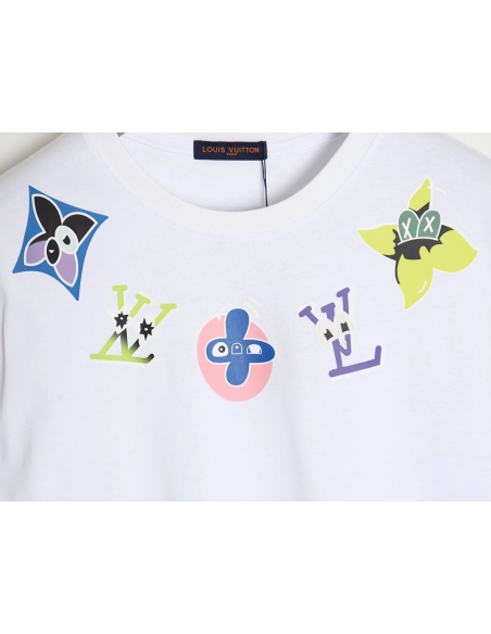 Reps Louis Vuitton 24SS cartoon logo short-sleeved T-shirt,All order with free shipping Reps Louis Vuitton
