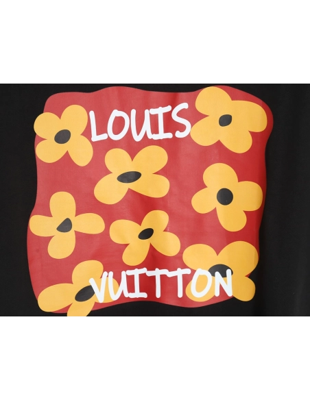Reps Louis Vuitton LV24SS short-sleeved T-shirt back small flowers,All order with free shipping Reps Louis Vuitton