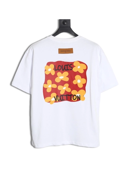 Reps Louis Vuitton LV24SS short-sleeved T-shirt back small flowers,All order with free shipping Reps Louis Vuitton