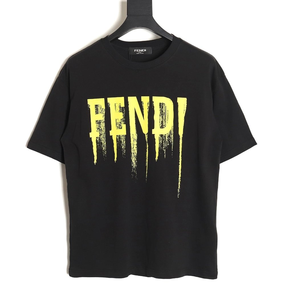 Fendi 24SS painted letter short-sleeved T-shirt,All order with free shipping Fendi