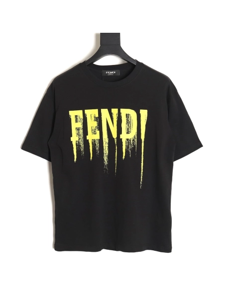 Fendi 24SS painted letter short-sleeved T-shirt,All order with free shipping Fendi