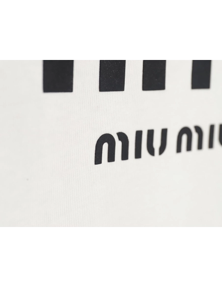 Miu Miu 24SS rhinestone lettering short-sleeved T-shirt,All order with free shipping Miu Miu