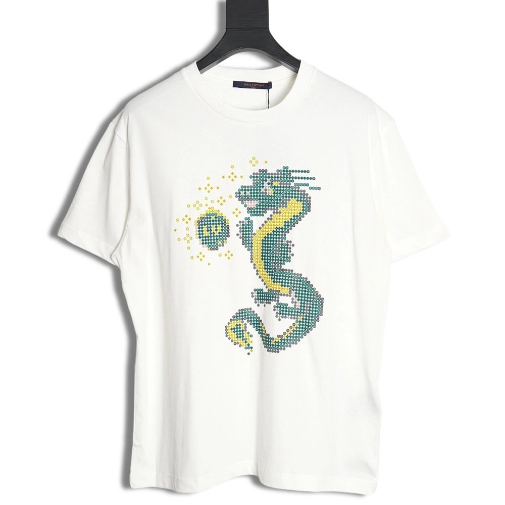 Reps Louis Vuitton 24SS Dragon Year Limited Edition Dragon Ball Short Sleeve T-Shirt,All order with free shipping Reps Louis Vui