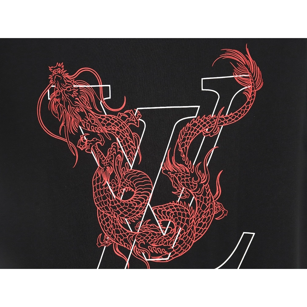 Reps Louis Vuitton Dragon Year Series Tamron Letter Printed Short Sleeve T-shirt TSK1,All order with free shipping Reps Louis Vu