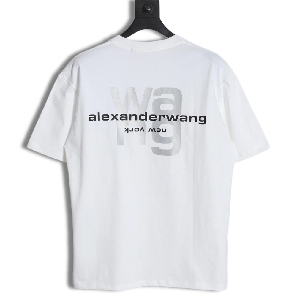 Discount Alexander Wang reflective letter print short-sleeved T-shirt,All order with free shipping Discount Alexander Wang