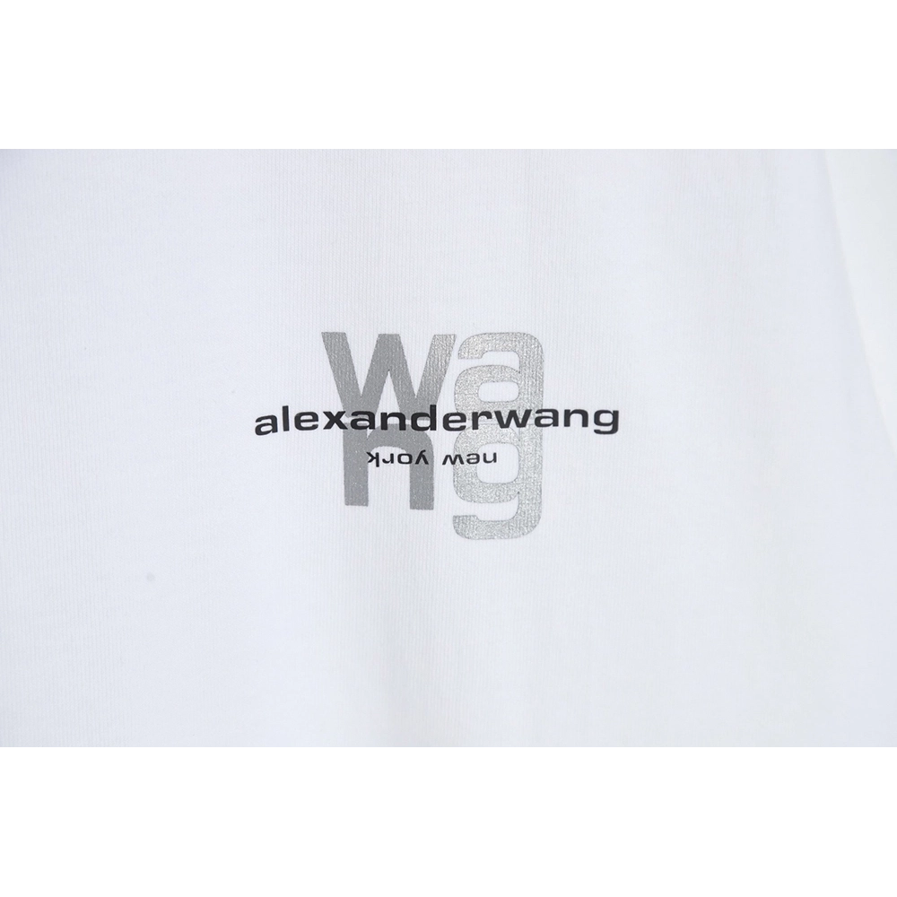 Discount Alexander Wang reflective letter print short-sleeved T-shirt,All order with free shipping Discount Alexander Wang