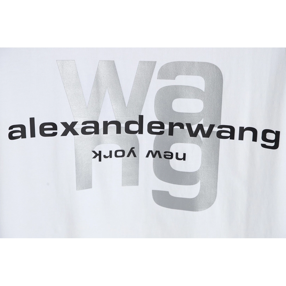 Discount Alexander Wang reflective letter print short-sleeved T-shirt,All order with free shipping Discount Alexander Wang