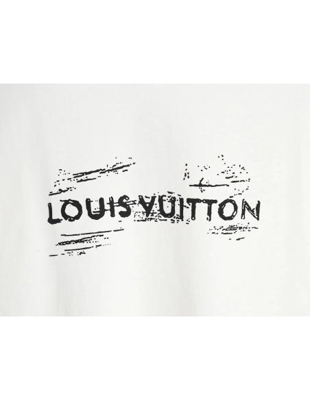 Reps Louis Vuitton 24ss graffiti logo printed short-sleeved T-shirt,All order with free shipping Reps Louis Vuitton