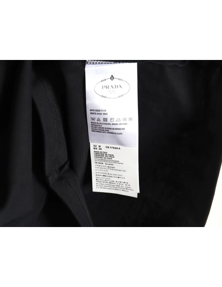 Prada collar metal triangle logo short-sleeved T-shirt,All order with free shipping Prada