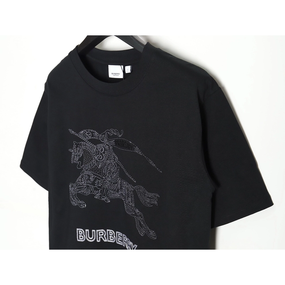 Burberry embroidered knights horse logo short-sleeved T-shirt,All order with free shipping Burberry