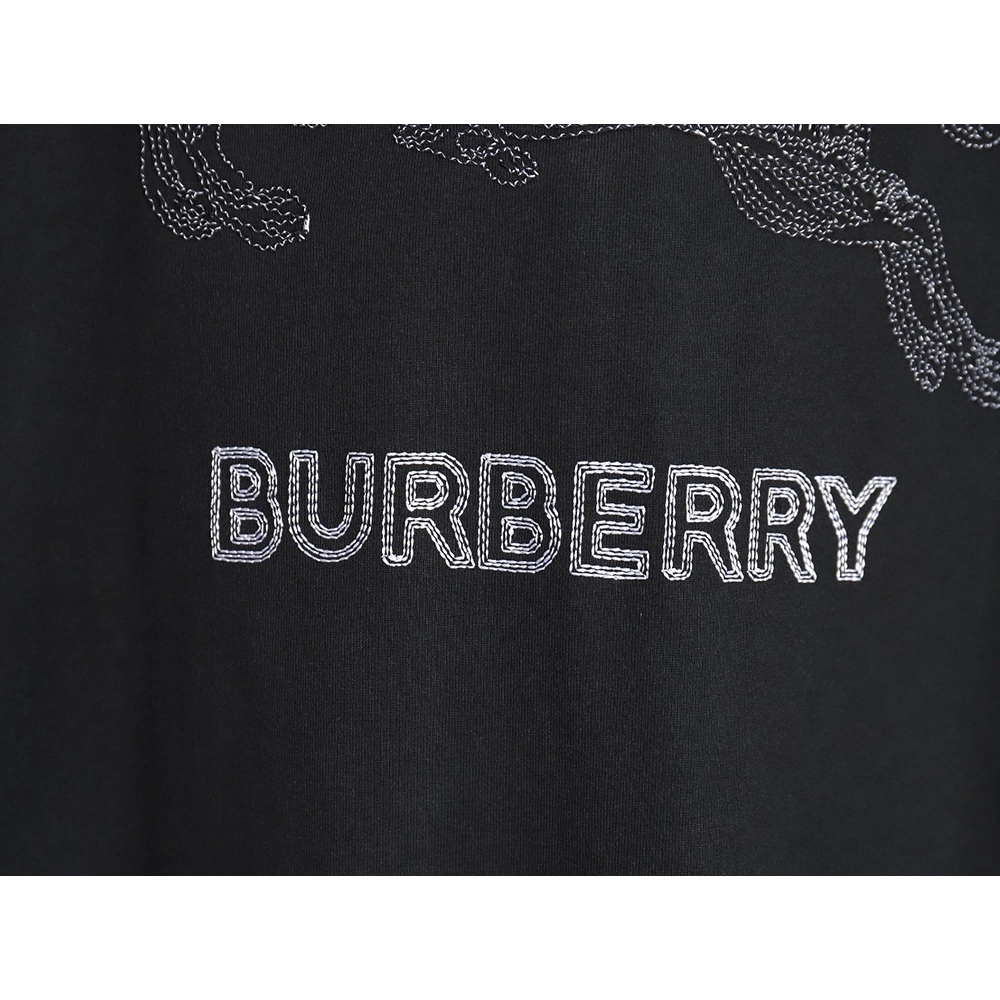 Burberry embroidered knights horse logo short-sleeved T-shirt,All order with free shipping Burberry
