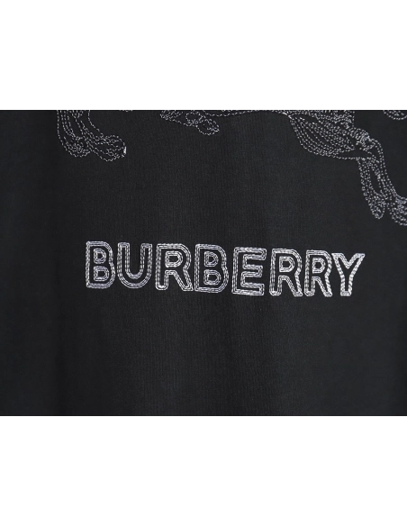 Burberry embroidered knights horse logo short-sleeved T-shirt,All order with free shipping Burberry
