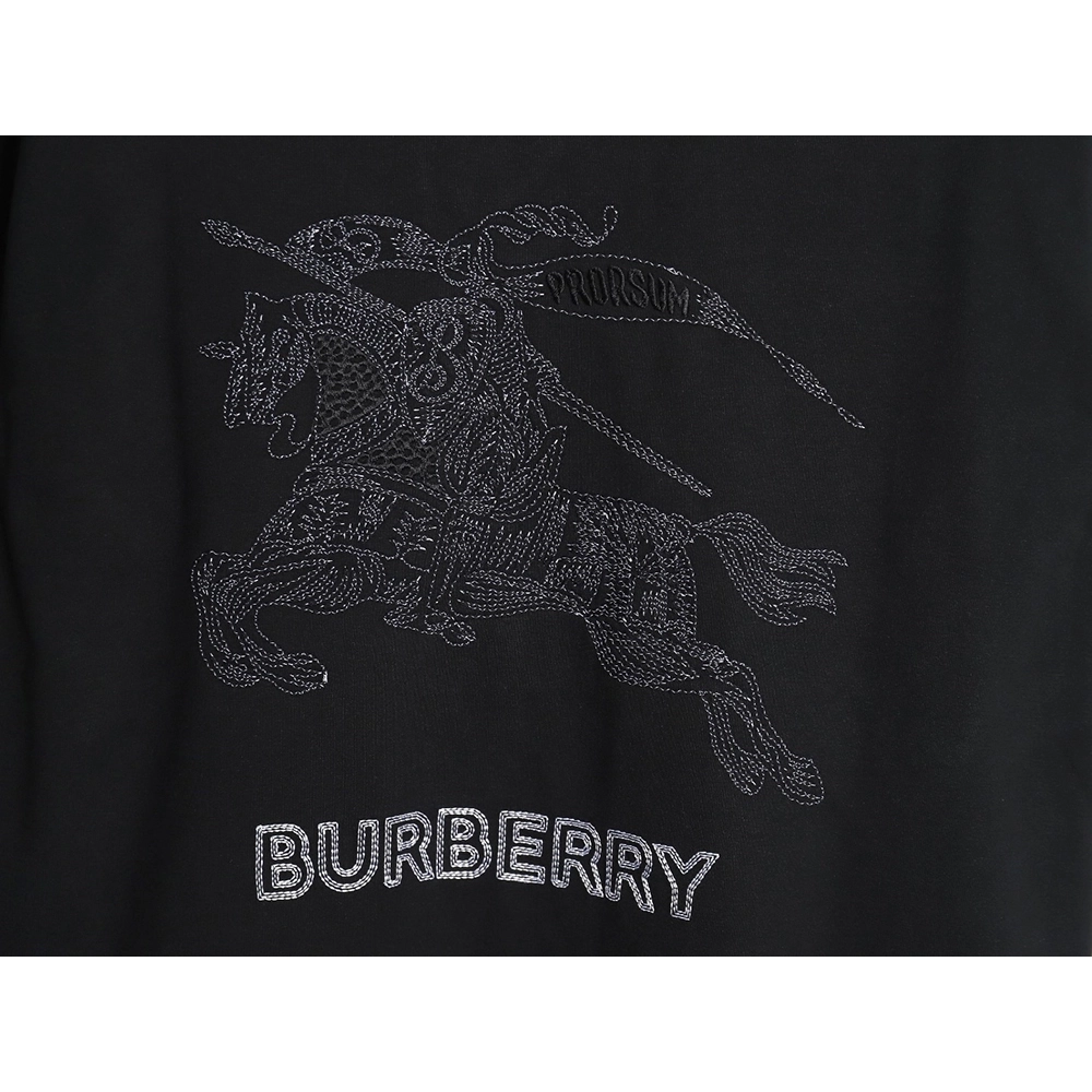 Burberry embroidered knights horse logo short-sleeved T-shirt,All order with free shipping Burberry