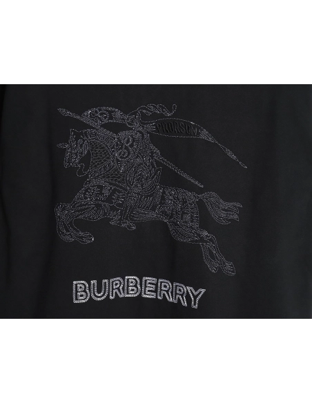 Burberry embroidered knights horse logo short-sleeved T-shirt,All order with free shipping Burberry
