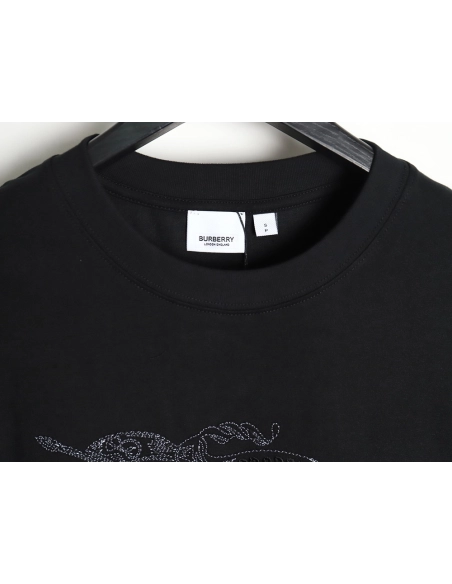 Burberry embroidered knights horse logo short-sleeved T-shirt,All order with free shipping Burberry