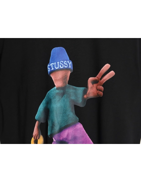 Stussy 2024 Peace ProsperityTee Doll Slogan Back Slogan Short Sleeve T-Shirt TSK2,All order with free shipping Stussy