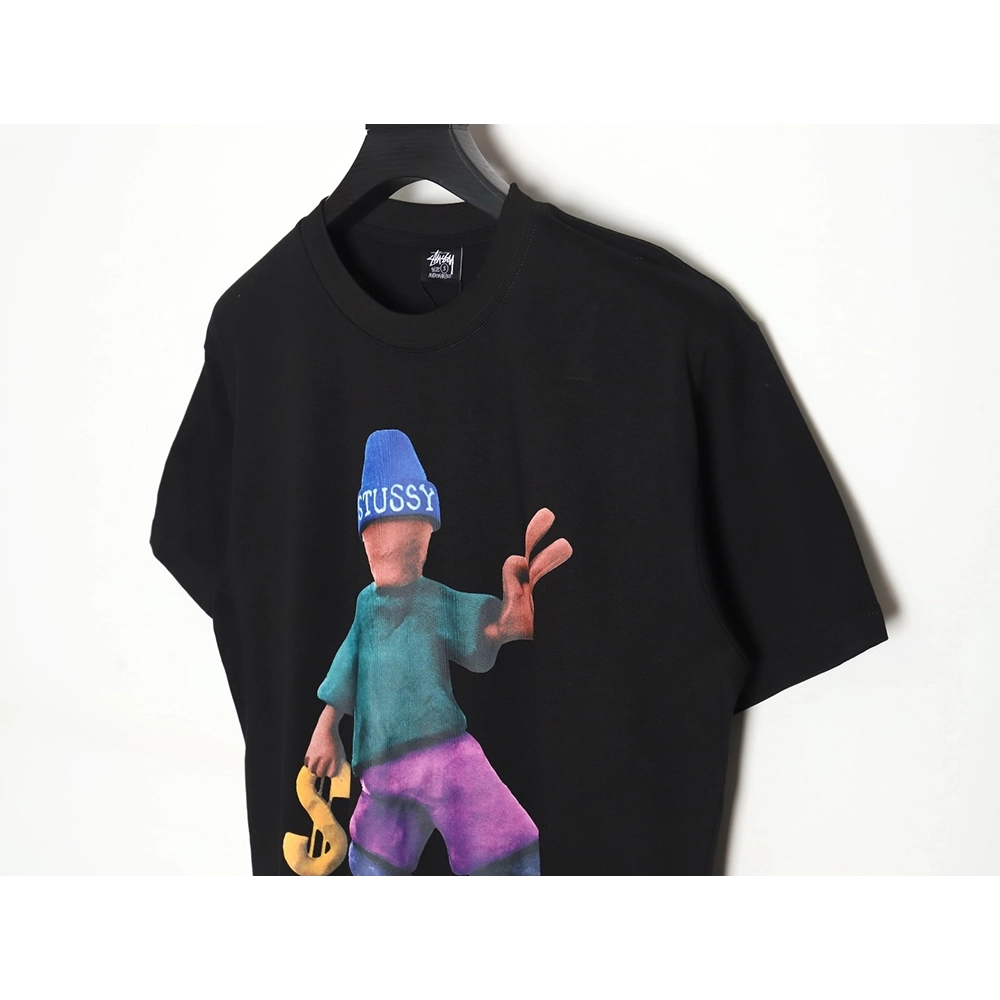 Stussy 2024 Peace ProsperityTee Doll Slogan Back Slogan Short Sleeve T-Shirt TSK2,All order with free shipping Stussy