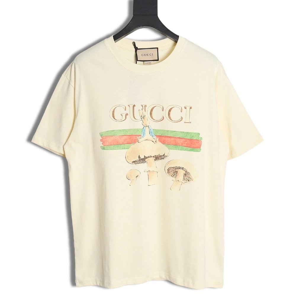 Reps Gucci classic letter logo mushroom print T-shirt,All order with free shipping Reps Gucci