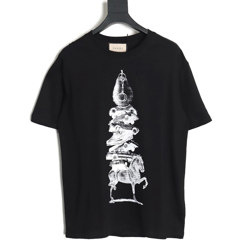 Reps Gucci 2024 new pagoda print short-sleeved T-shirt,All order with free shipping Reps Gucci