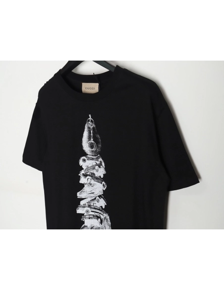 Reps Gucci 2024 new pagoda print short-sleeved T-shirt,All order with free shipping Reps Gucci