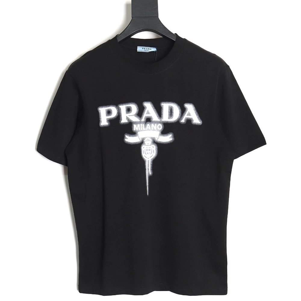 Prada chest monogram short-sleeved T-shirt TSK2,All order with free shipping Prada