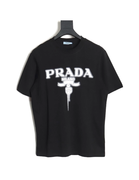Prada chest monogram short-sleeved T-shirt TSK2,All order with free shipping Prada