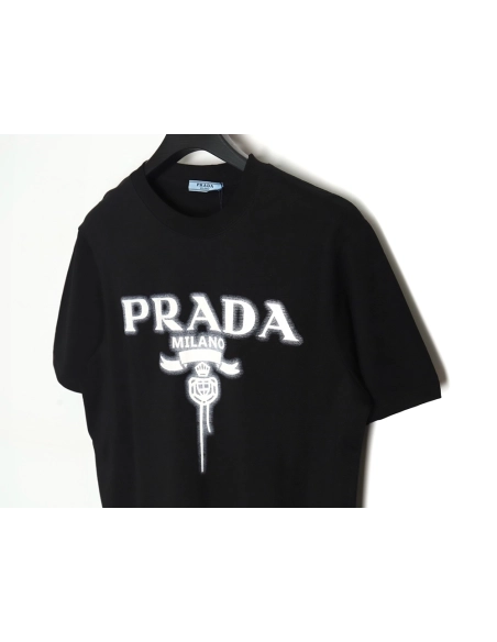 Prada chest monogram short-sleeved T-shirt TSK2,All order with free shipping Prada