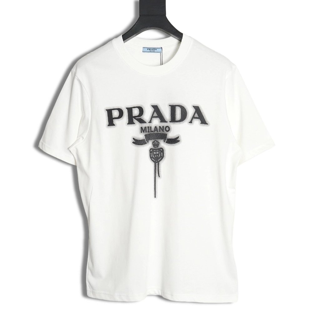 Prada chest monogram short-sleeved T-shirt TSK1,All order with free shipping Prada