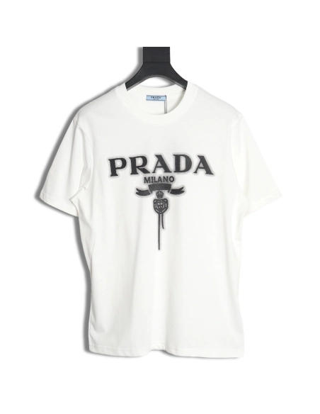 Prada chest monogram short-sleeved T-shirt TSK1,All order with free shipping Prada