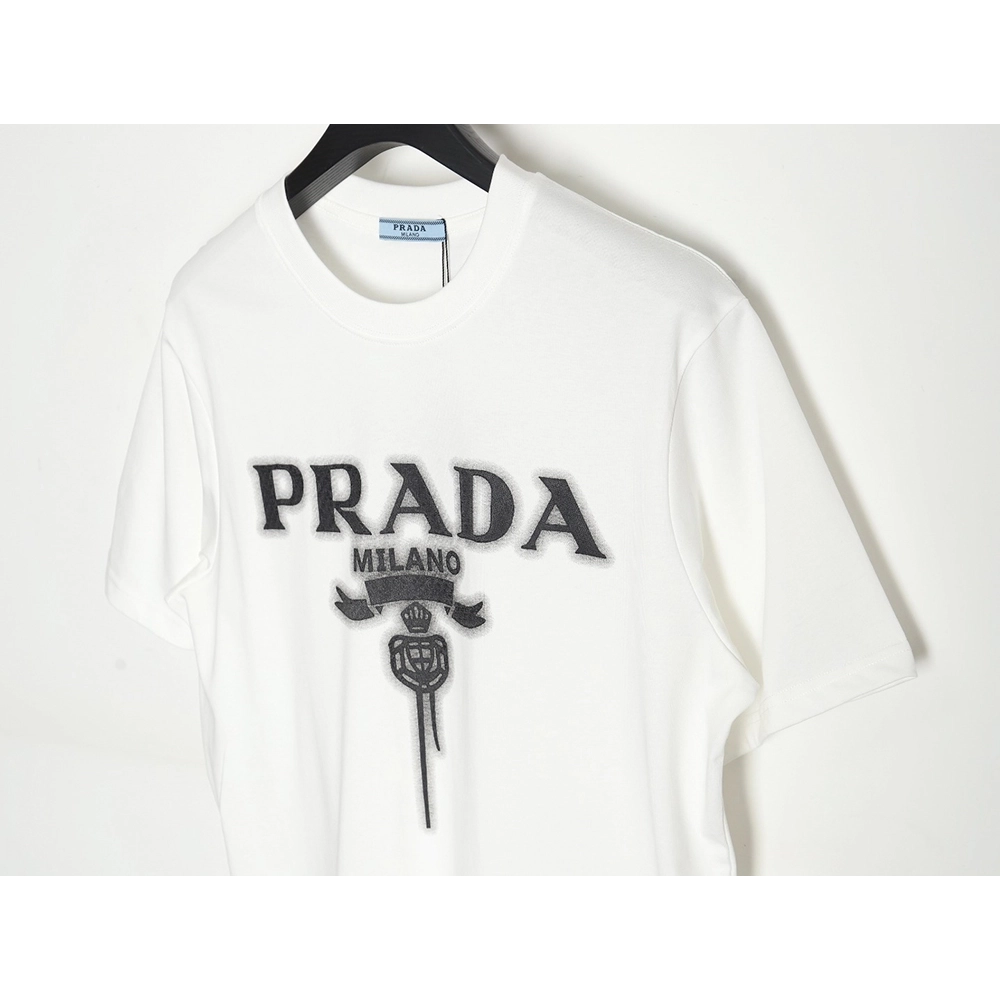 Prada chest monogram short-sleeved T-shirt TSK1,All order with free shipping Prada