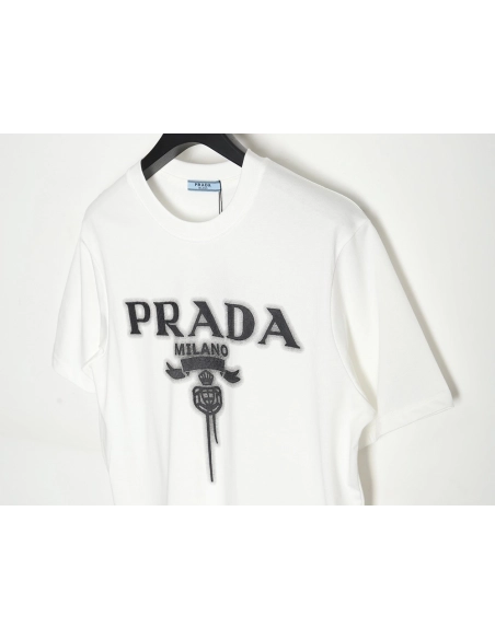 Prada chest monogram short-sleeved T-shirt TSK1,All order with free shipping Prada