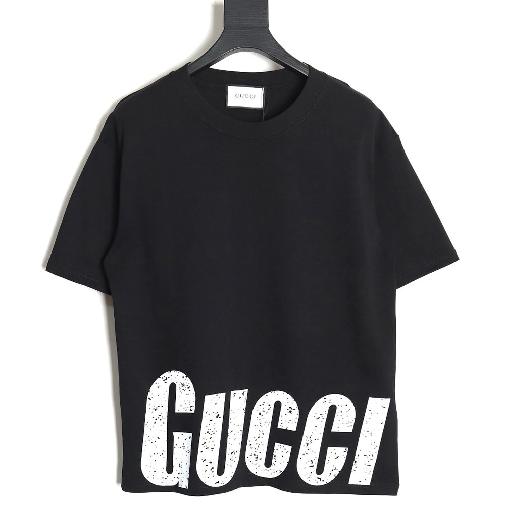 Reps Gucci 24SS hem letter short-sleeved T-shirt,All order with free shipping Reps Gucci