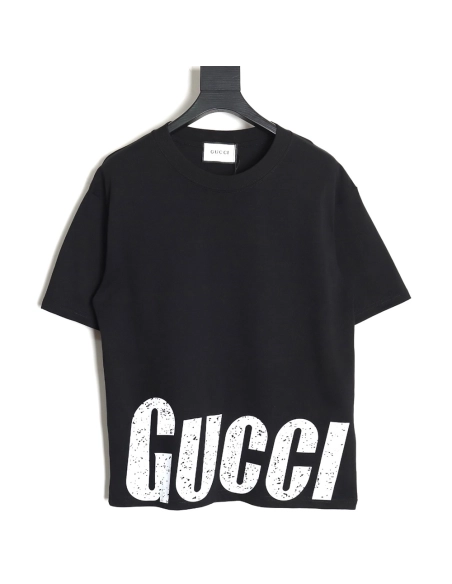 Reps Gucci 24SS hem letter short-sleeved T-shirt,All order with free shipping Reps Gucci