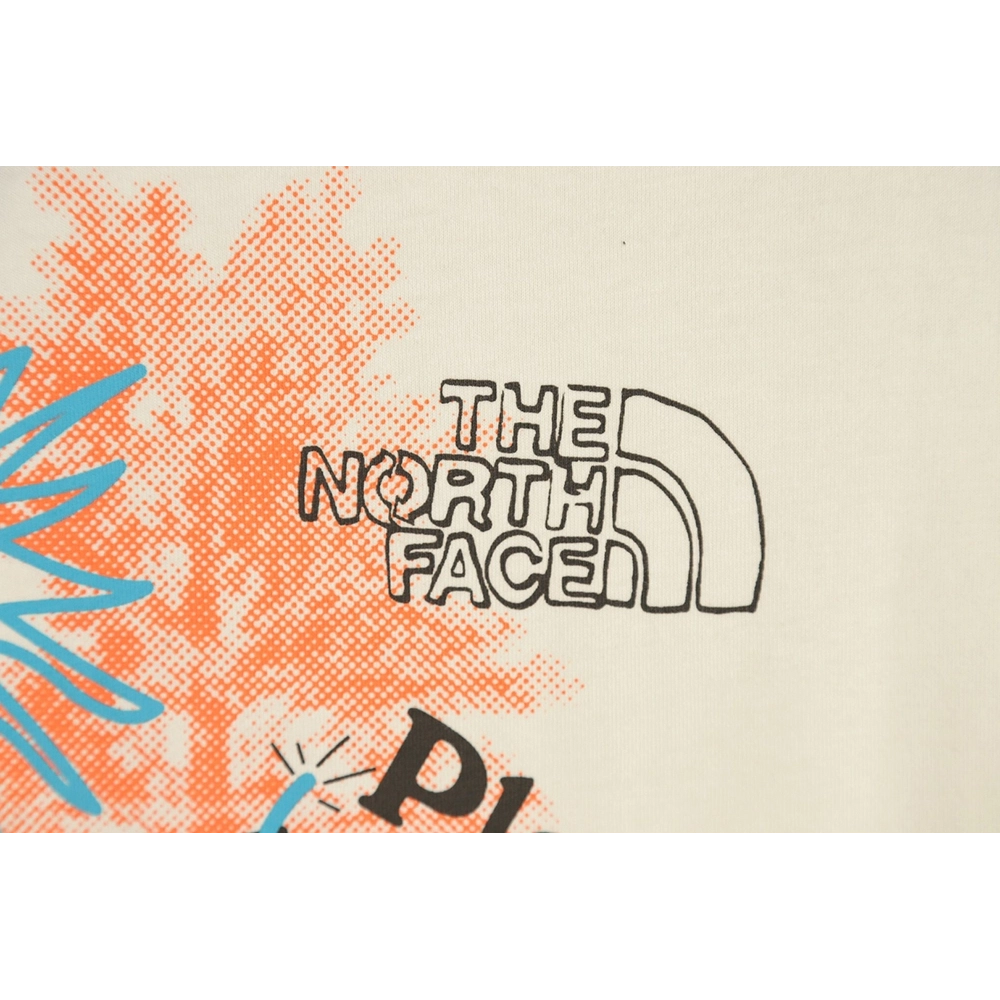 The North Face Sunflower Big Tree LOGO patchwork printed short-sleeved T-shirt,All order with free shipping The North Face