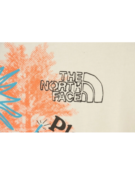 The North Face Sunflower Big Tree LOGO patchwork printed short-sleeved T-shirt,All order with free shipping The North Face