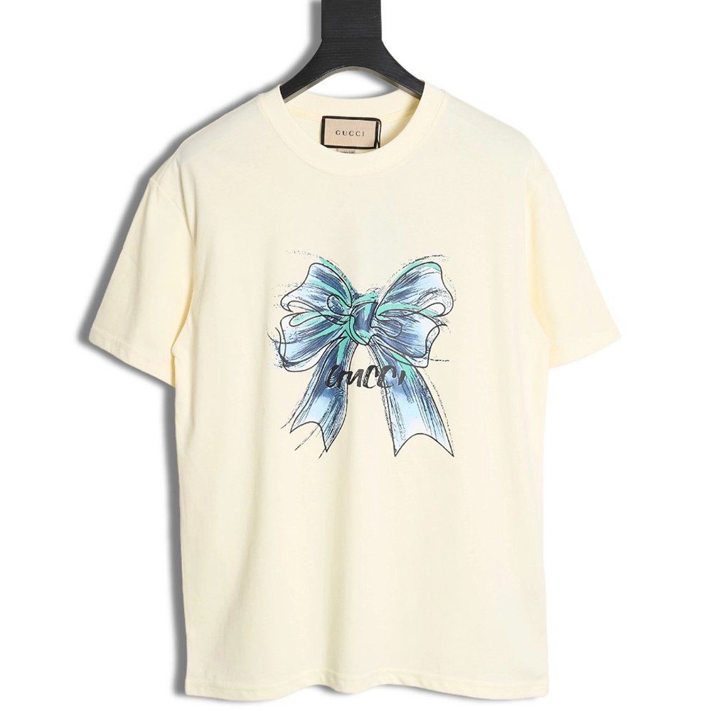 Reps Gucci 24 Year of the Dragon series bow short-sleeved T-shirt,All order with free shipping Reps Gucci