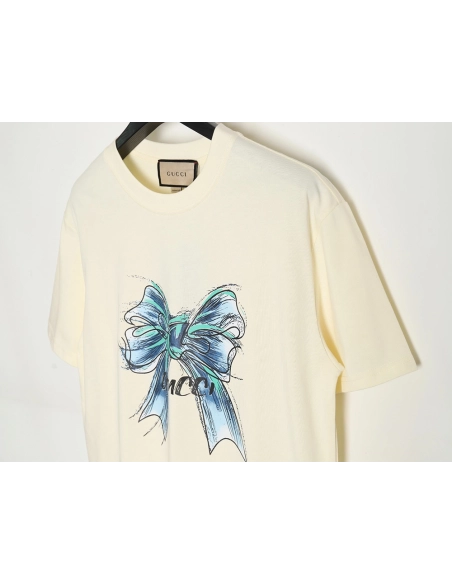Reps Gucci 24 Year of the Dragon series bow short-sleeved T-shirt,All order with free shipping Reps Gucci