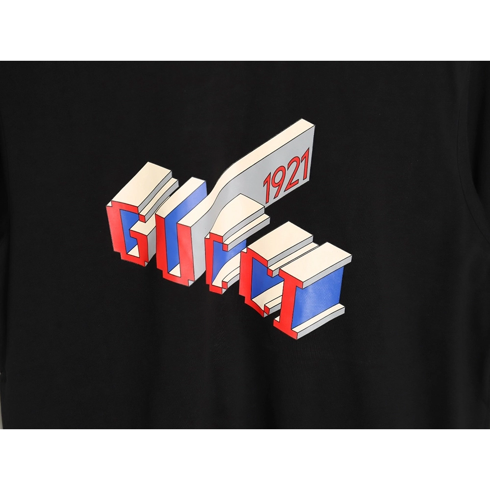 Reps Gucci 3D 1921 letter short-sleeved T-shirt,All order with free shipping Reps Gucci
