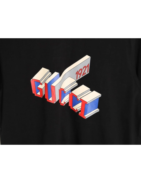Reps Gucci 3D 1921 letter short-sleeved T-shirt,All order with free shipping Reps Gucci