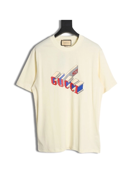Reps Gucci 3D 1921 letter short-sleeved T-shirt,All order with free shipping Reps Gucci