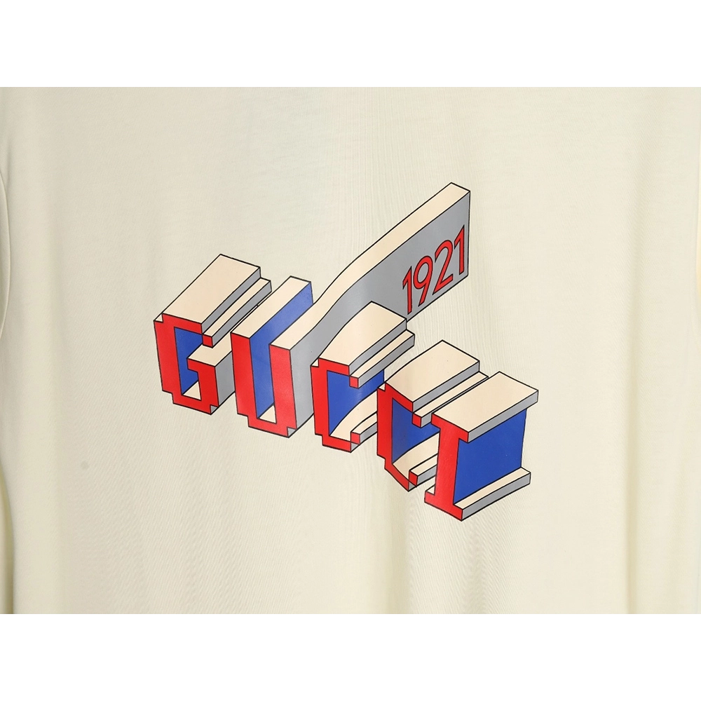 Reps Gucci 3D 1921 letter short-sleeved T-shirt,All order with free shipping Reps Gucci