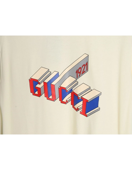 Reps Gucci 3D 1921 letter short-sleeved T-shirt,All order with free shipping Reps Gucci