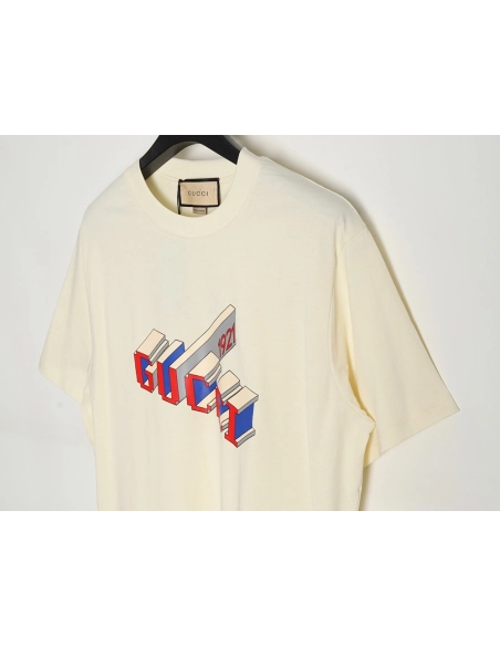 Reps Gucci 3D 1921 letter short-sleeved T-shirt,All order with free shipping Reps Gucci