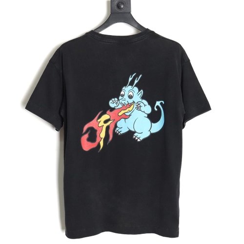 Off-White 24ss dragon pattern washed T-shirt,All order with free shipping Off White