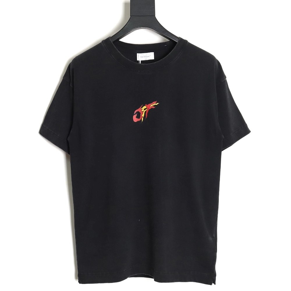 Off-White 24ss dragon pattern washed T-shirt,All order with free shipping Off White