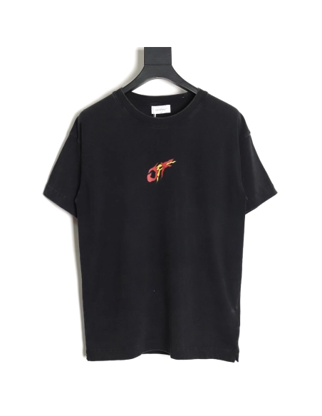 Off-White 24ss dragon pattern washed T-shirt,All order with free shipping Off White