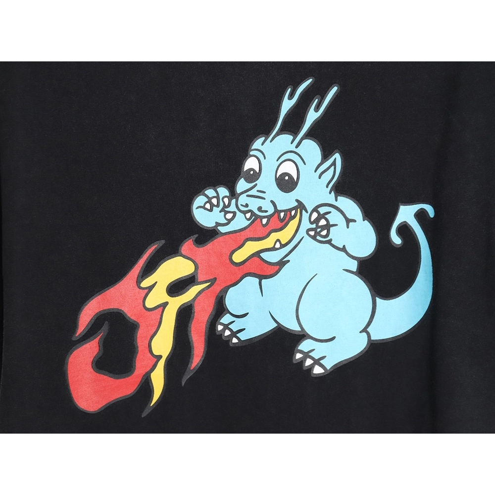Off-White 24ss dragon pattern washed T-shirt,All order with free shipping Off White
