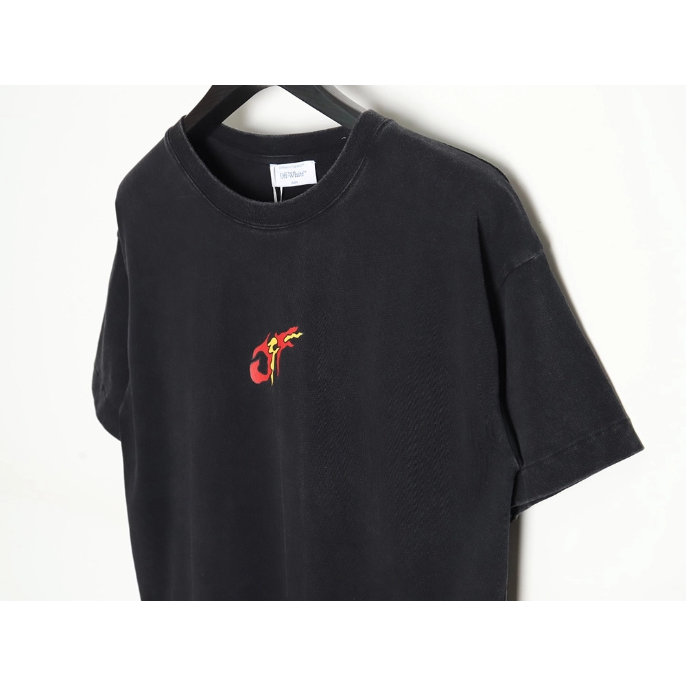 Off-White 24ss dragon pattern washed T-shirt,All order with free shipping Off White