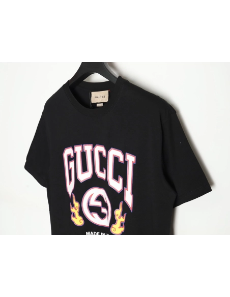 Reps Gucci dragon print contrast print t-shirt TSK1,All order with free shipping Reps Gucci